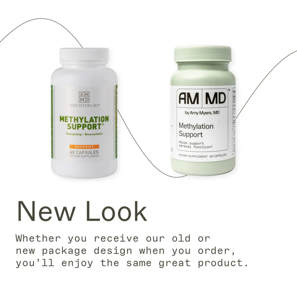 Methylation Support by Amy Myers MD, 60 capsules designed to help support adrenal function and healthy detoxification.