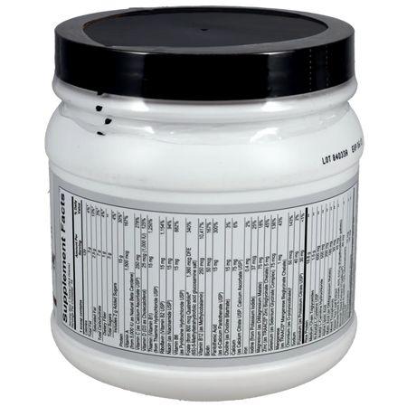 MitoCORE Protein Blend Strawberry supplement facts and ingredients label showing key nutrients per scoop