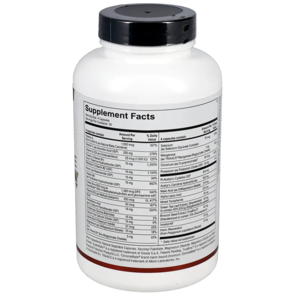 Mitocore ingredients panel listing active nutrients and other components in the formula.