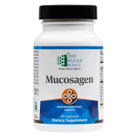 Ortho Molecular Products Mucosagen digestive health supplement bottle – front view.