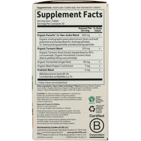 Mykind Organics Turmeric Pain Relief Garden of life