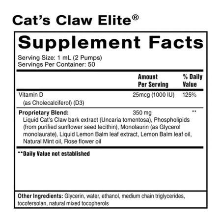 Nanoemulsified Cat's Claw Elite Quicksilver Scientific