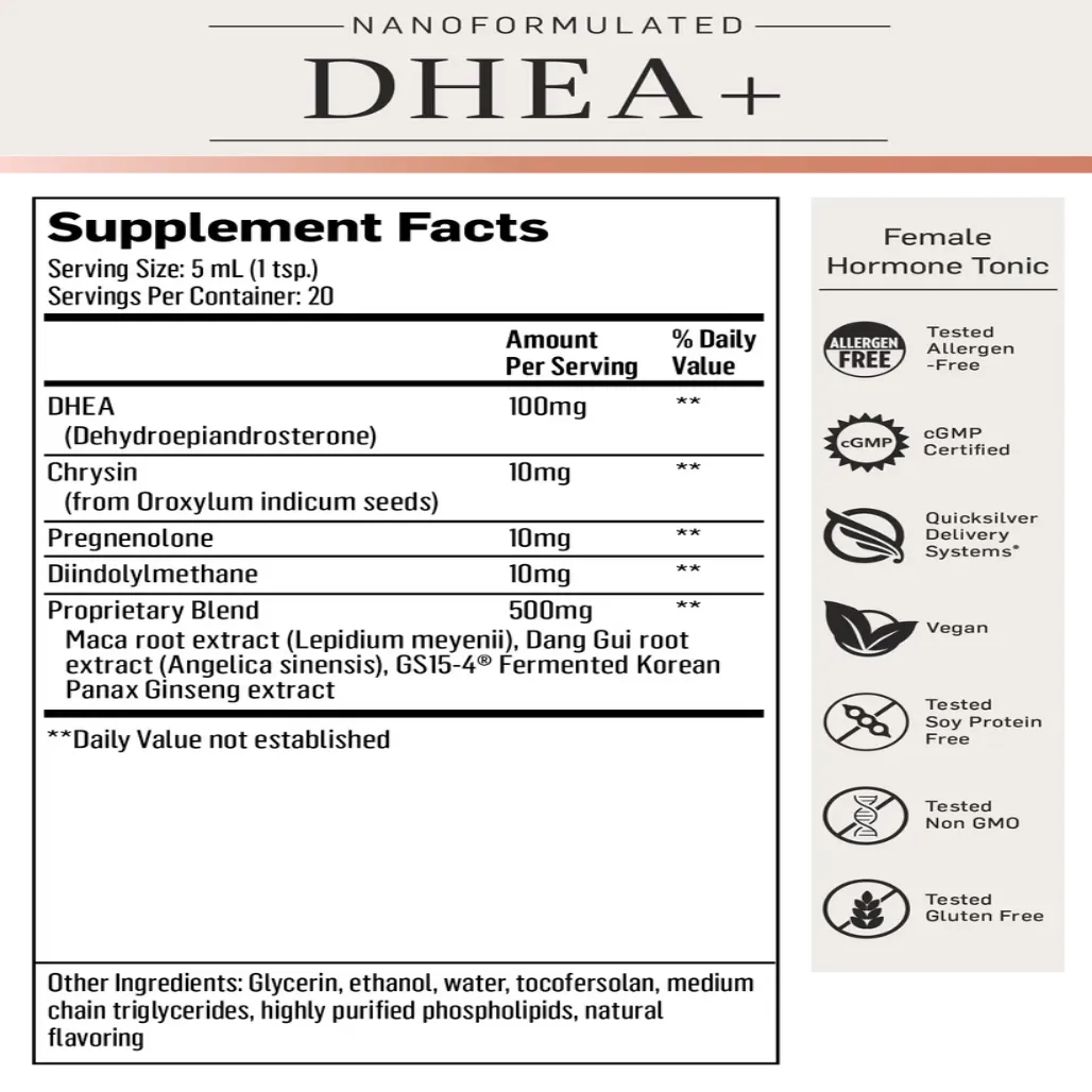 Nanoformulated DHEA+ Female Hormone Tonic Quicksilver Scientific