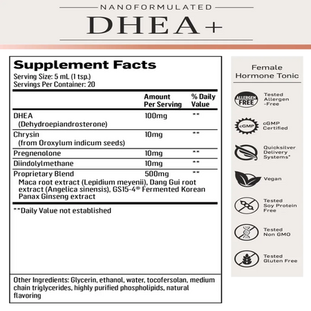Nanoformulated DHEA+ Female Hormone Tonic Quicksilver Scientific