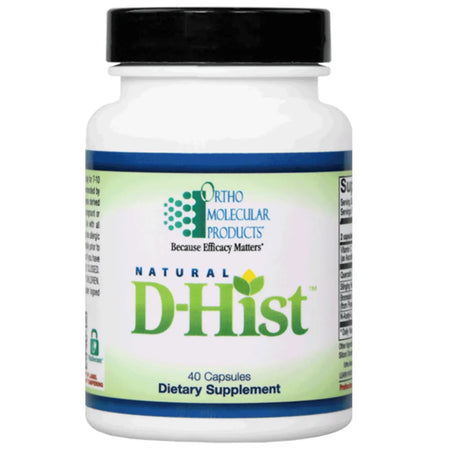 Ortho Molecular Natural D‑Hist formula for sinus and respiratory support, immune balance, and seasonal histamine relief.