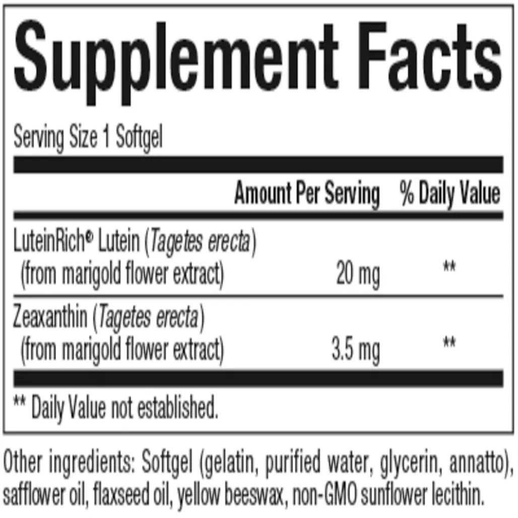 Natural factors Lutein 20 mg