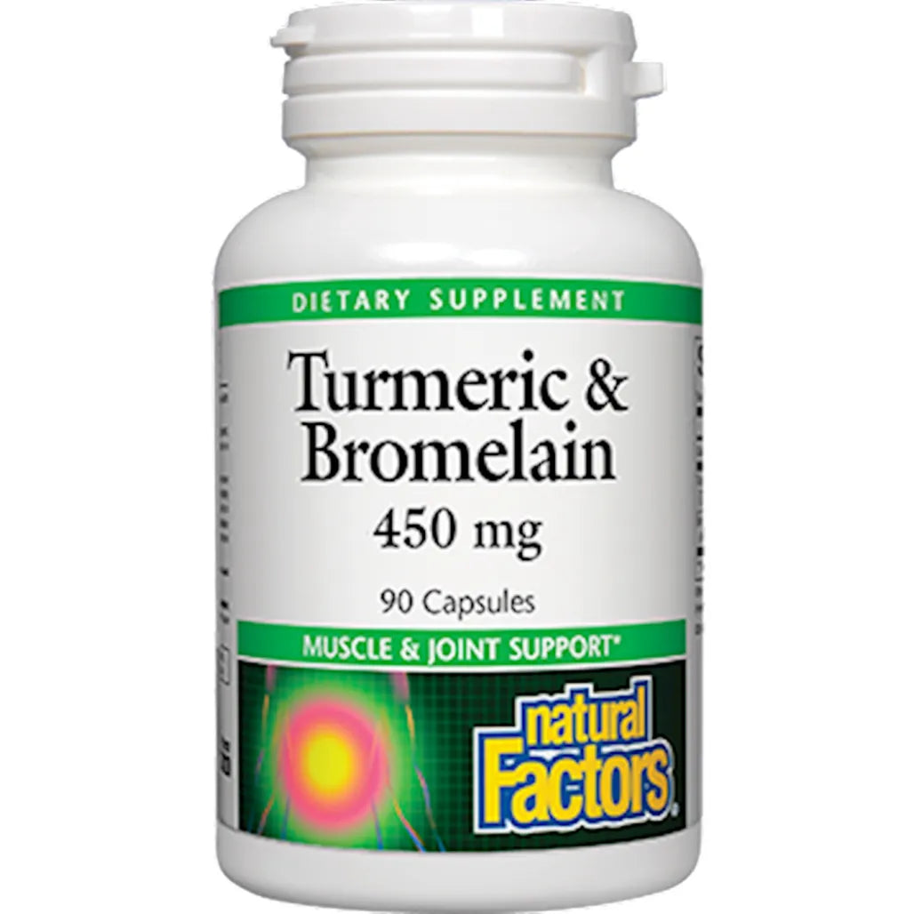 Natural factors Turmeric & Bromelain - Helps support muscle and  joint health
