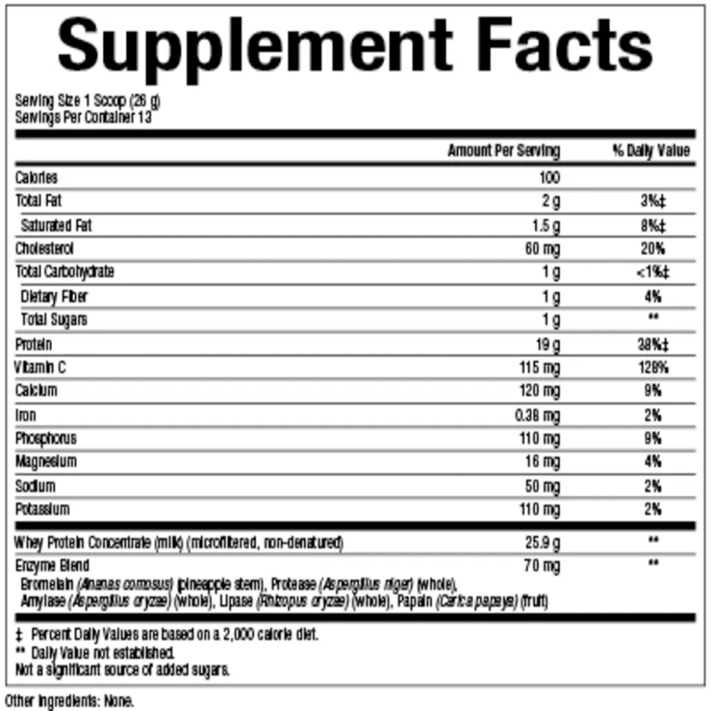 Whey Factors Unflavored Powder Natural Factors