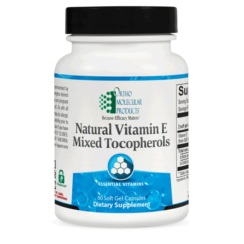 Ortho Molecular Products Natural Vitamin E Mixed Tocopherols antioxidant formula for immune, cardiovascular, and cellular support