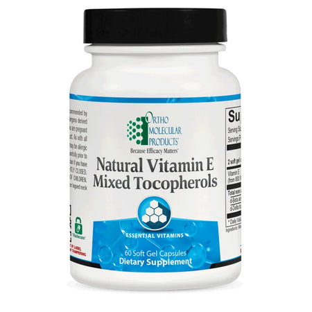 Ortho Molecular Products Natural Vitamin E Mixed Tocopherols antioxidant formula for immune, cardiovascular, and cellular support