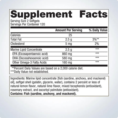OmegaGenics Fish Oil EPA-DHA 500mg ingredients