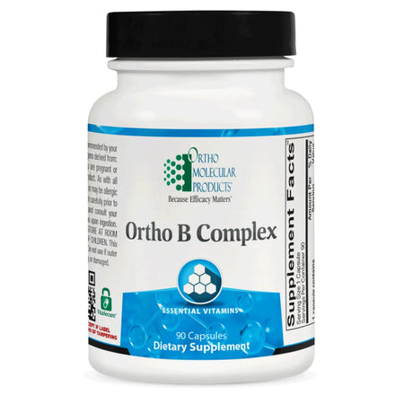 Ortho Molecular Ortho B Complex B-vitamin formula for energy metabolism, nervous system, and stress support.