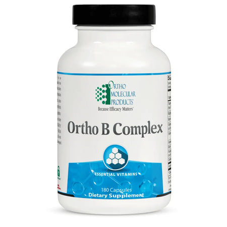 Balanced B complex supplement with essential B vitamins, folate, methylcobalamin, biotin, choline and inositol by Ortho Molecular
