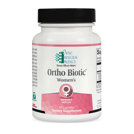 Ortho Biotic Women’s targeted probiotic formula by Ortho Molecular Products for women’s gut, vaginal microflora, and urogenital health support