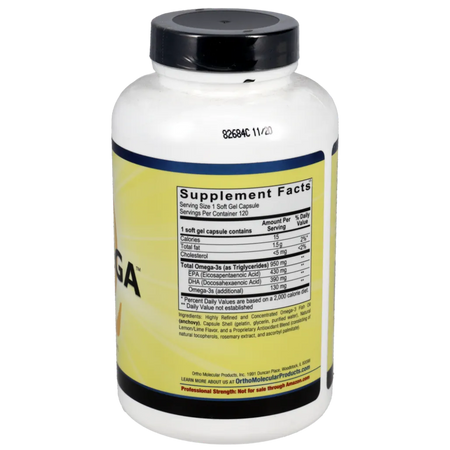 Ortho-Molecular Products Orthomega 820 ingredients and supplement facts label – omega-3 fatty acids