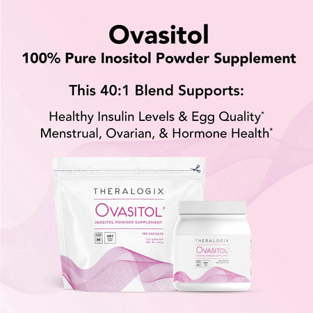 Theralogix Ovasitol Pure Inositol Powder Supplement with Myo Inositol and D-Chiro Inositol for PCOS Support and Fertility Wellness