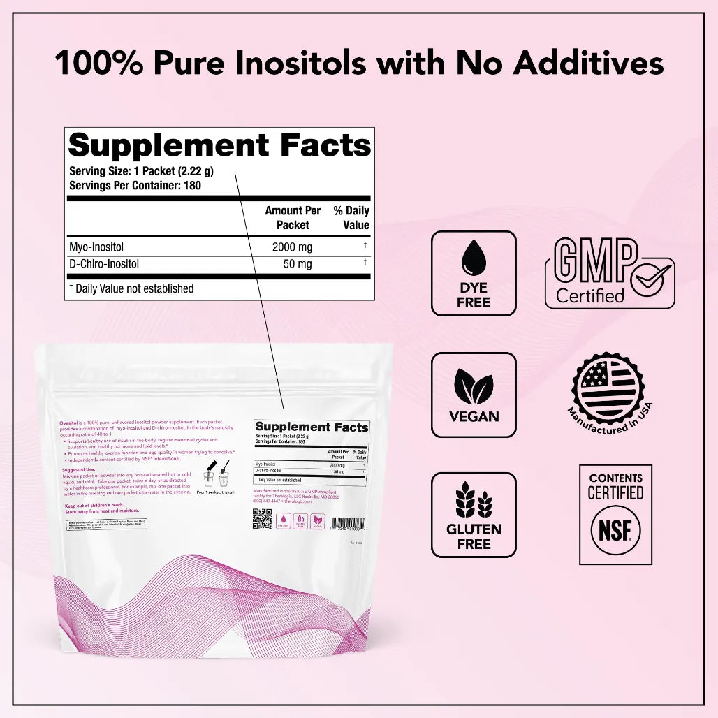 Ovasitol Inositol Powder by Theralogix Myo Inositol and D Chiro Inositol Supplement for Metabolic and Hormonal Health