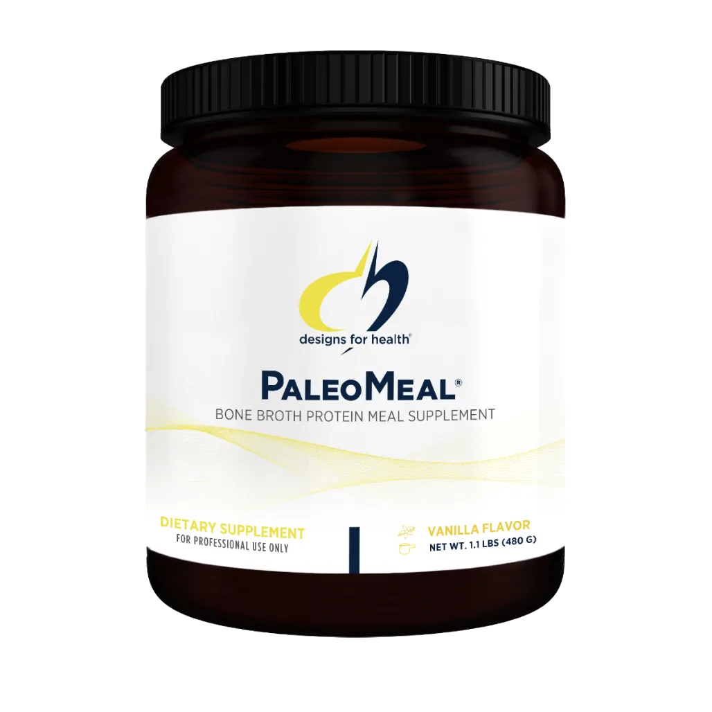 PaleoMeal Bone Broth Protein Meal supplement Vanilla Flavor by design for health