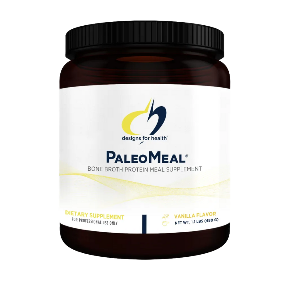 PaleoMeal Bone Broth Protein Meal supplement Vanilla Flavor by design for health
