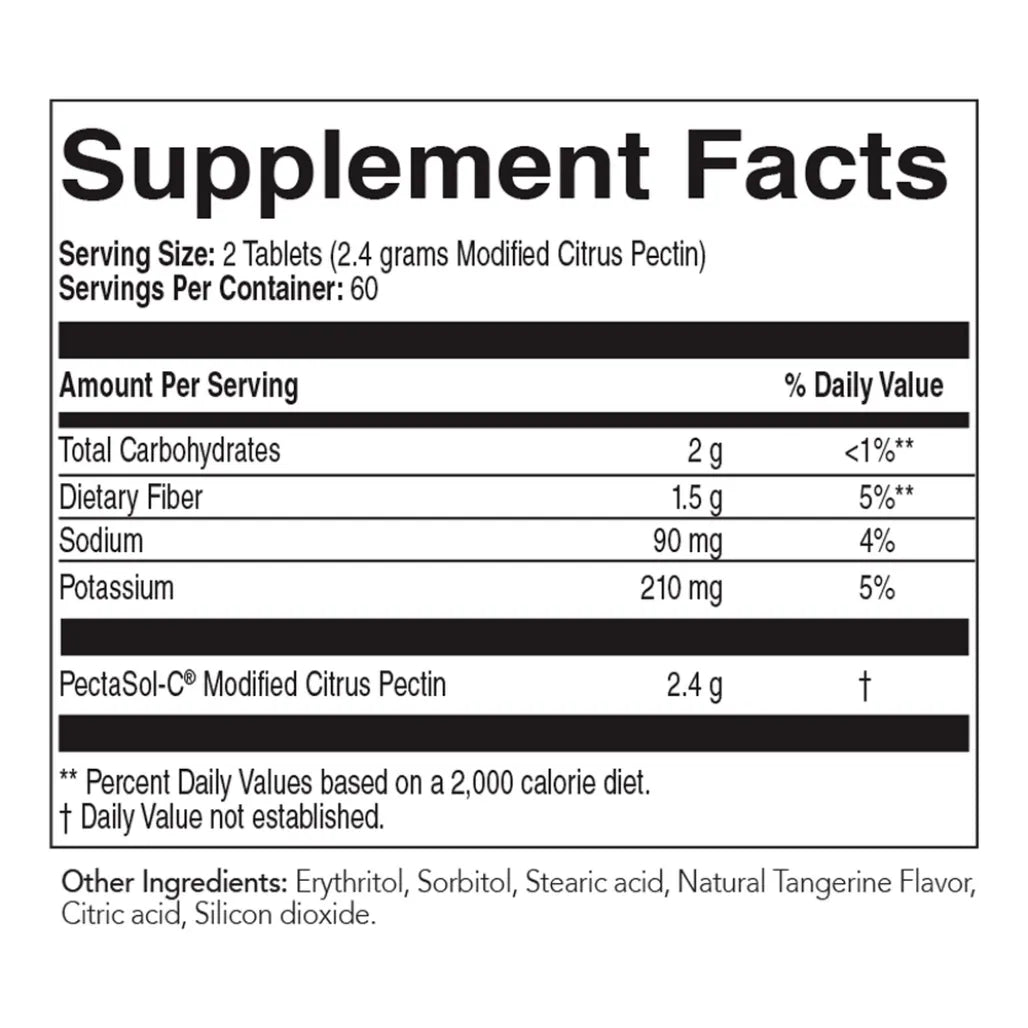 PectaSol-C Modified Citrus Pectin Chewable Tablets - Tangerine Flavor EcoNugenics