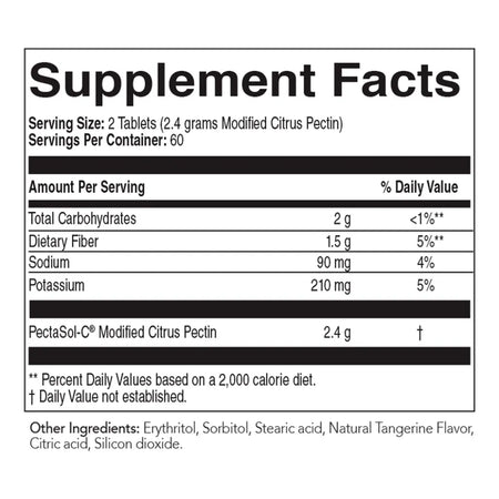 PectaSol-C Modified Citrus Pectin Chewable Tablets - Tangerine Flavor EcoNugenics