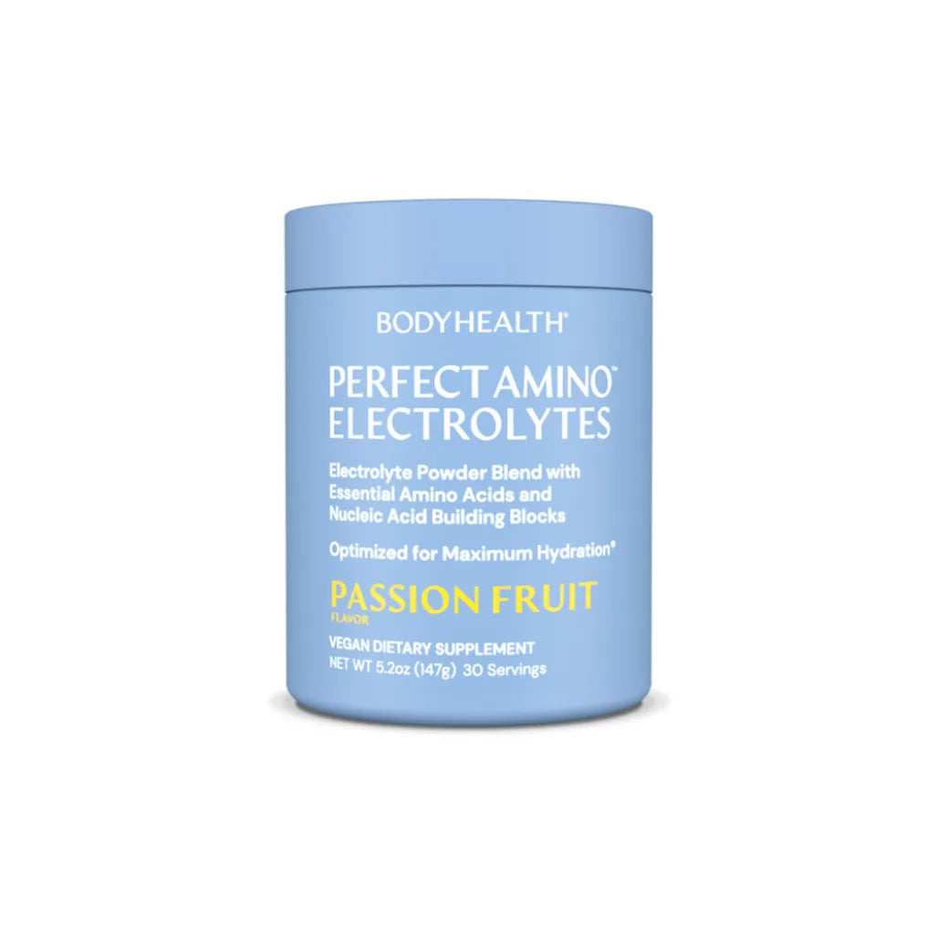 Perfect Amino Electrolytes Passion Fruit 30‑Serving Hydration and Electrolyte Powder with Essential Amino Acids