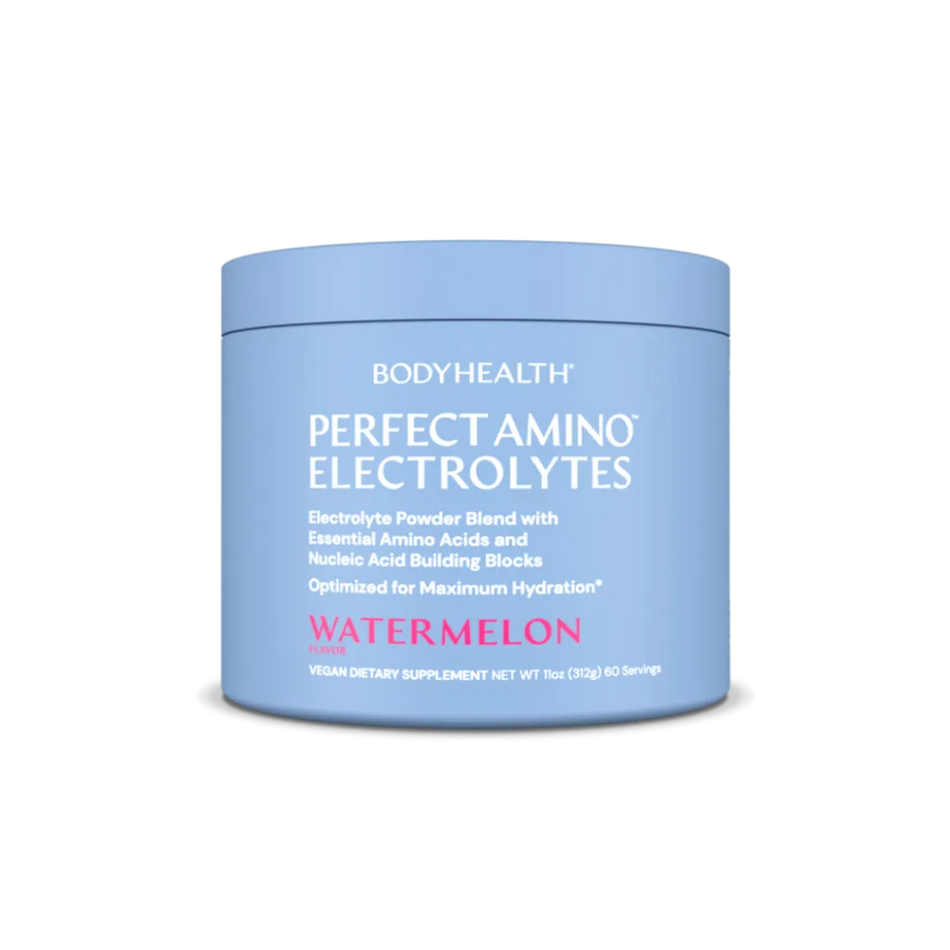 BodyHealth Perfect Amino Electrolytes Watermelon flavor - Vegan electrolyte powder with essential amino acids and nucleic acid building blocks for maximum hydration - 60 Servings
