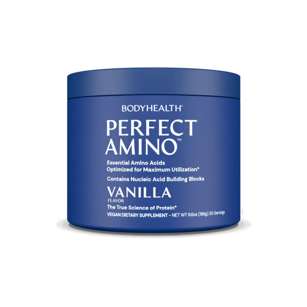 BodyHealth Perfect Amino Powder Vanilla Flavor Vegan Amino Acid Supplement for Fitness Support and Hydration