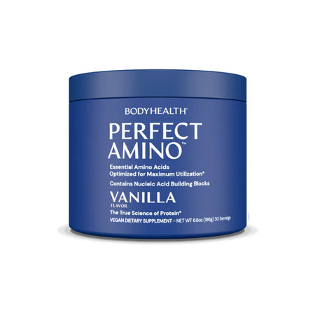 BodyHealth Perfect Amino Powder Vanilla Flavor Vegan Amino Acid Supplement for Fitness Support and Hydration