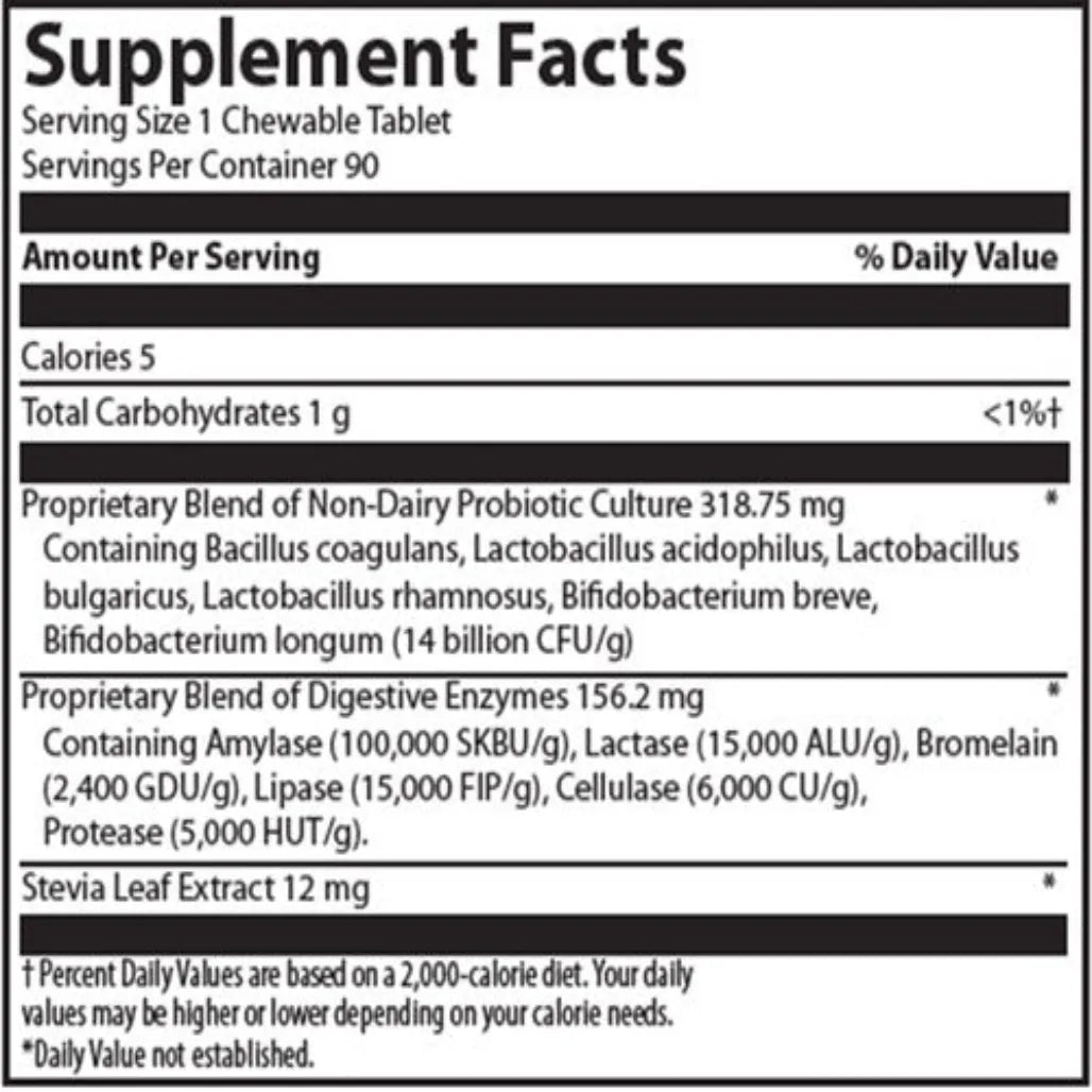 Probzyme Tropical Punch 90 chews Nutritional Frontiers