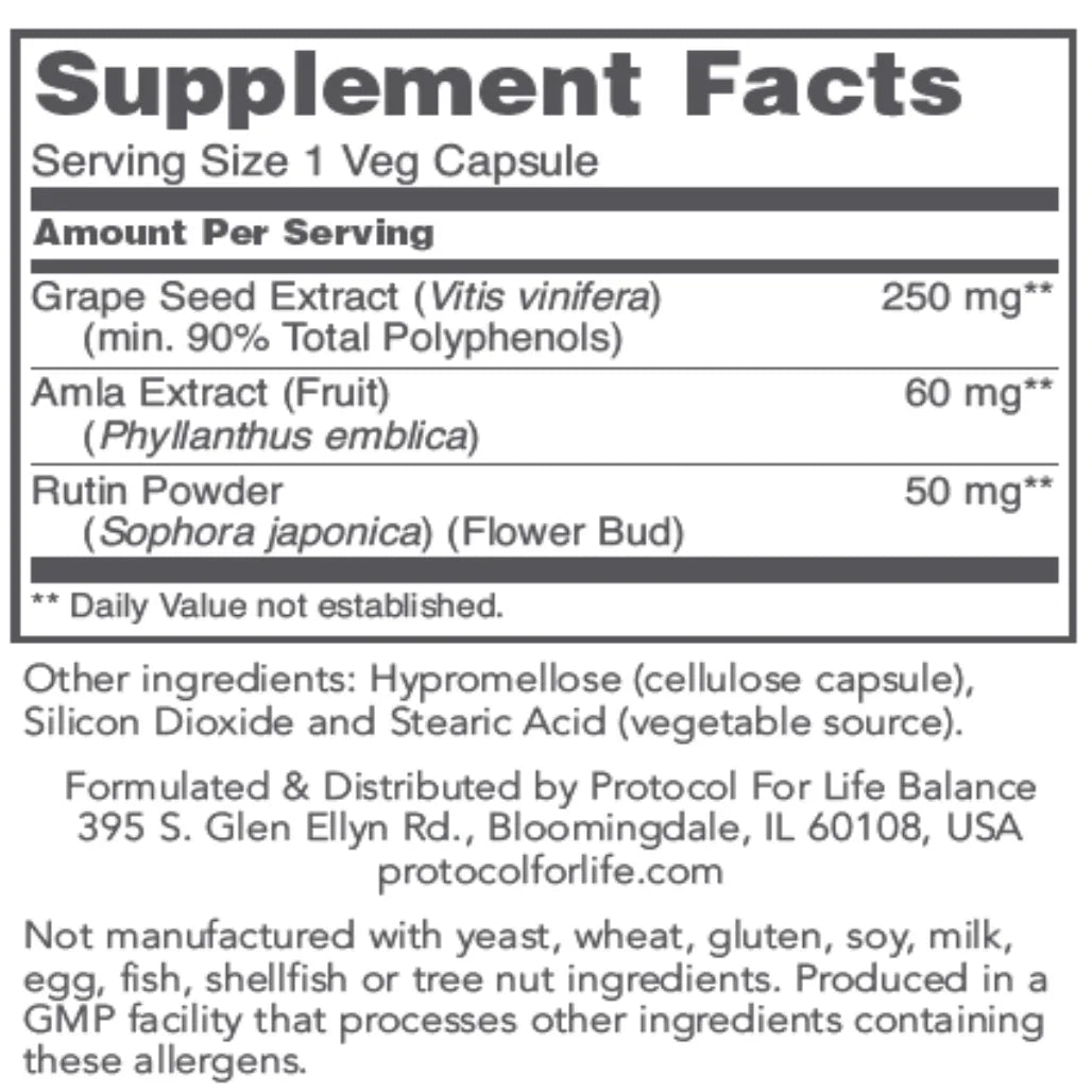 Grape Seed OPC 250 mg Protocol for life Balance