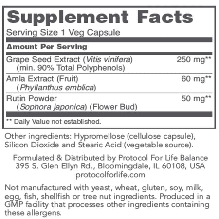 Grape Seed OPC 250 mg Protocol for life Balance