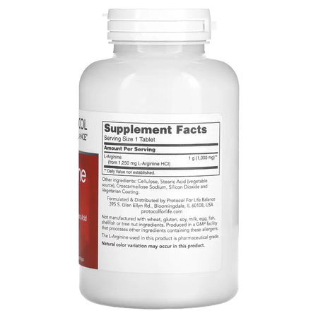 L-Arginine 1000mg Protocol for life Balance