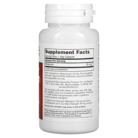 Melatonin Max Strength 20 mg Protocol for life Balance