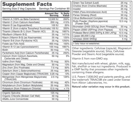 Ortho Multi Greens Iron-Free. Protocol for life Balance