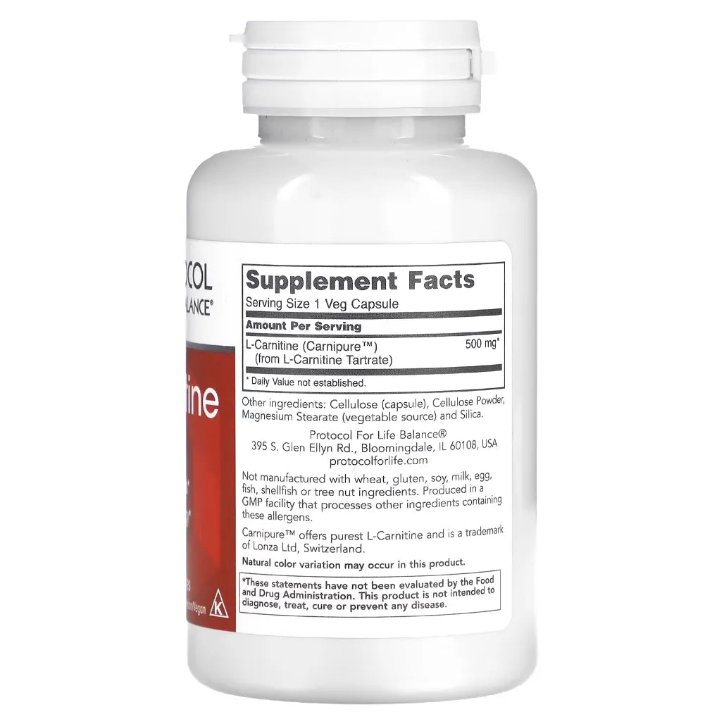 L-Carnitine 500 mg Protocol for life Balance
