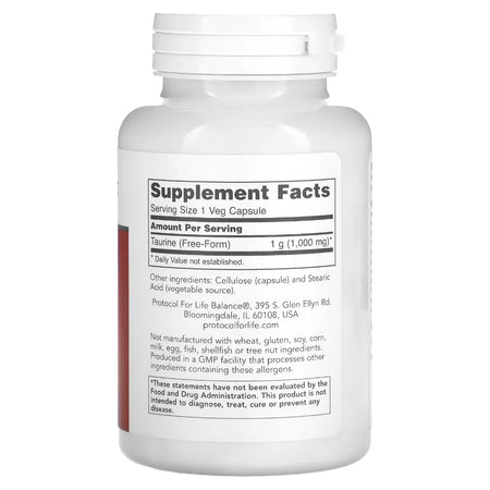 Taurine Extra Strength 1000 mg Protocol for life Balance