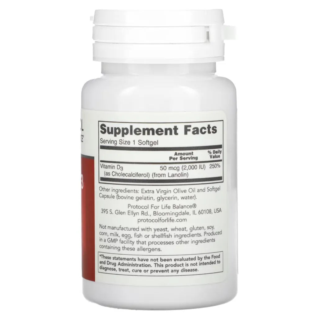 Vitamin D3 2000 IU Protocol for life Balance