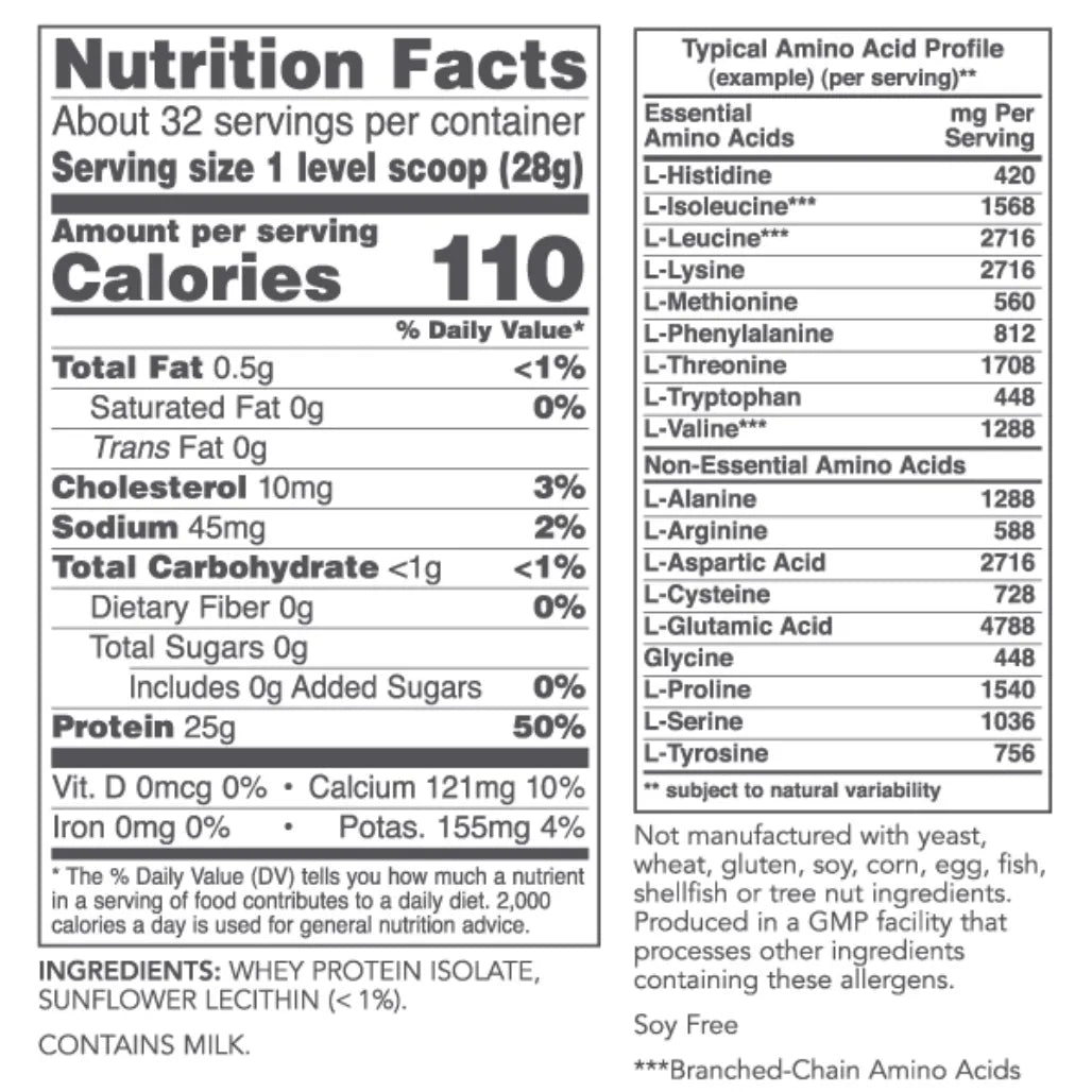 Whey Protein Isolate 2 lbs Protocol for life Balance