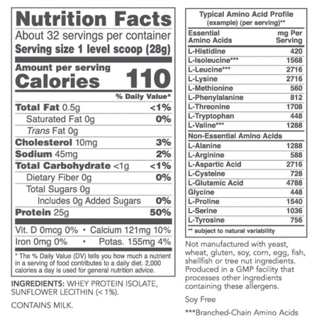 Whey Protein Isolate 2 lbs Protocol for life Balance