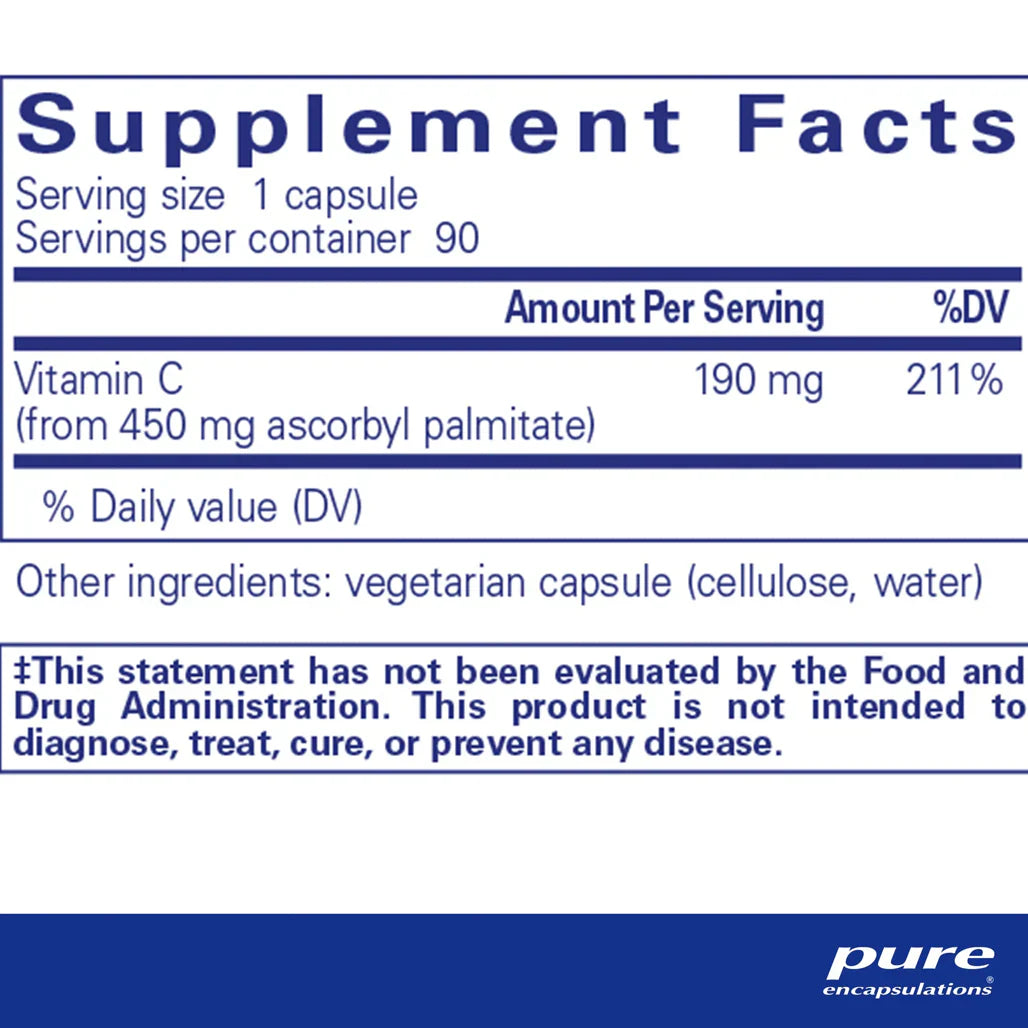 Pure Encapsulations Ascorbyl Palmitate supplements facts