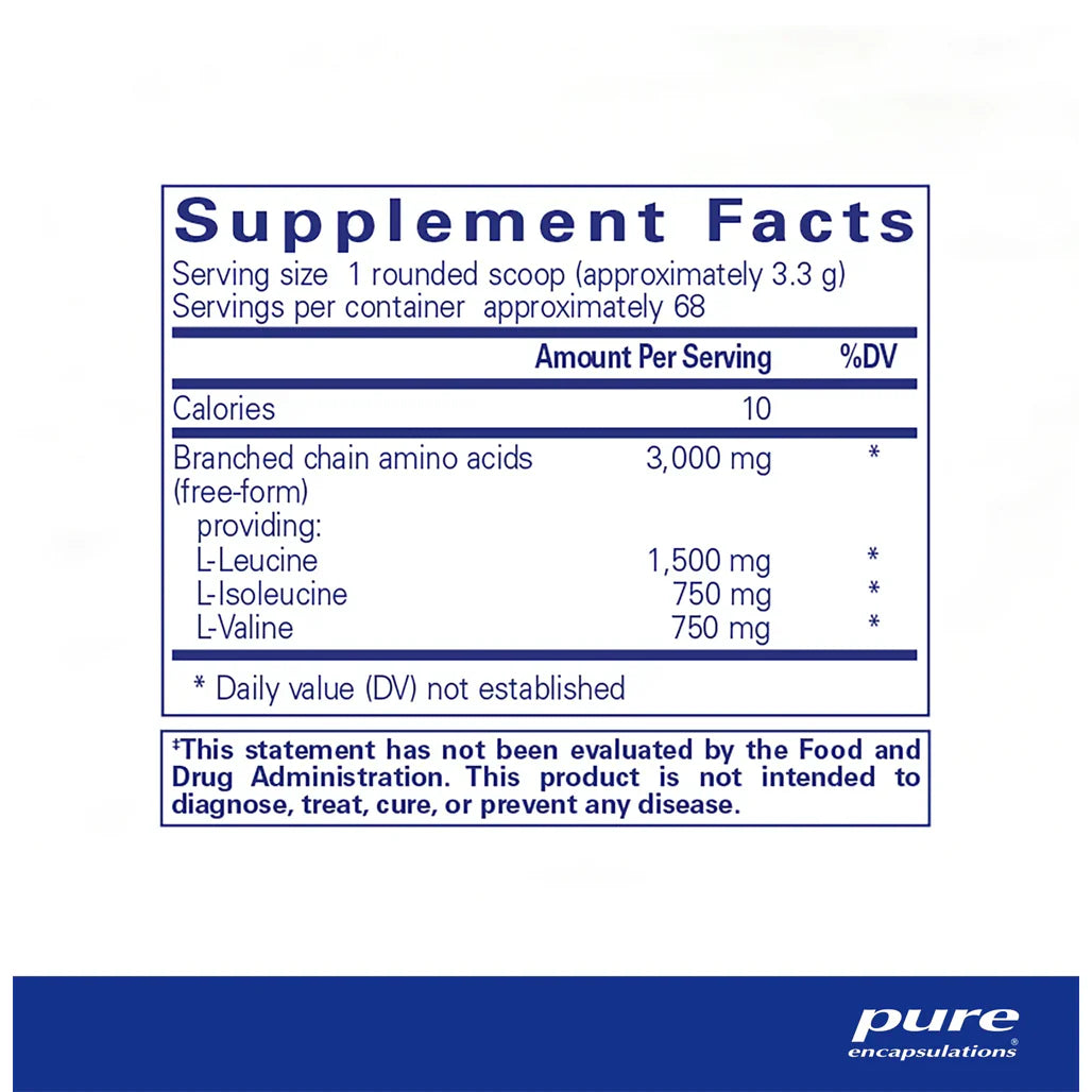 Pure Encapsulations BCAA Powder supplements facts