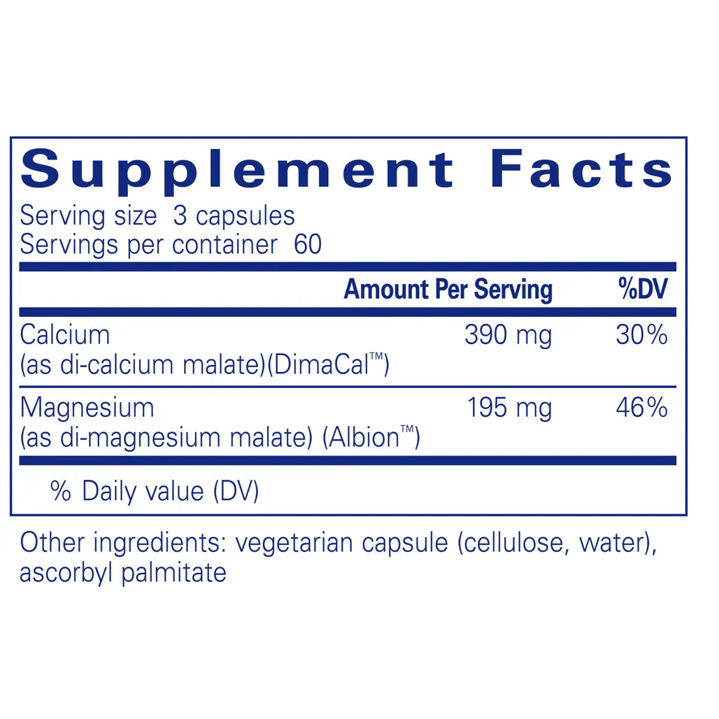 Pure Encapsulations Cal/Mag Malate 2:1 supplements facts