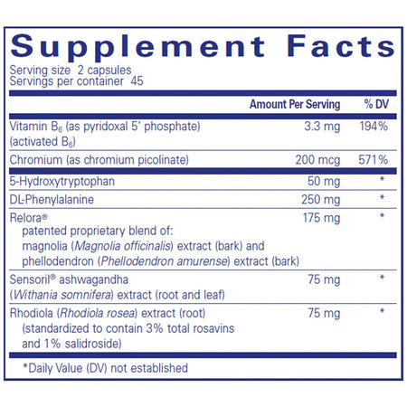 Pure Encapsulations CarbCrave Complex supplements facts