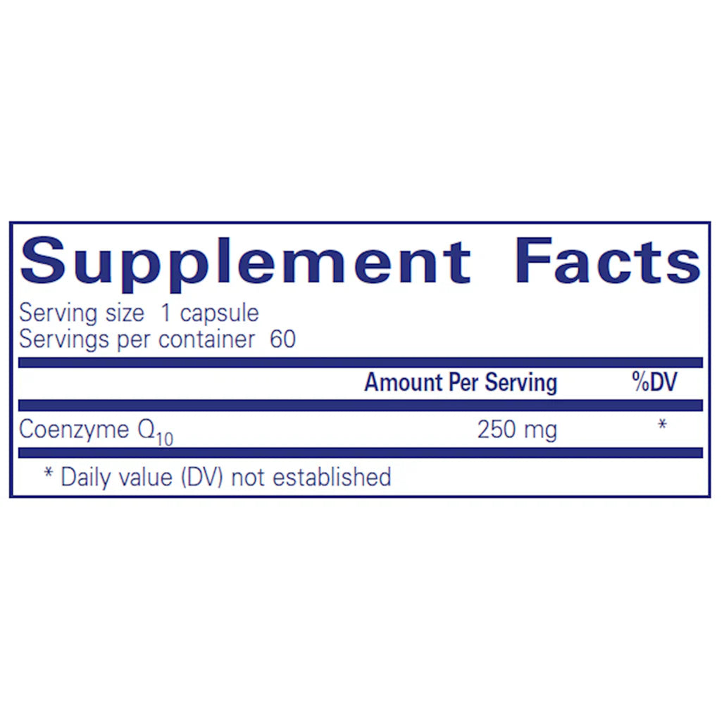 Pure Encapsulations CoQ10 250 mg supplements facts