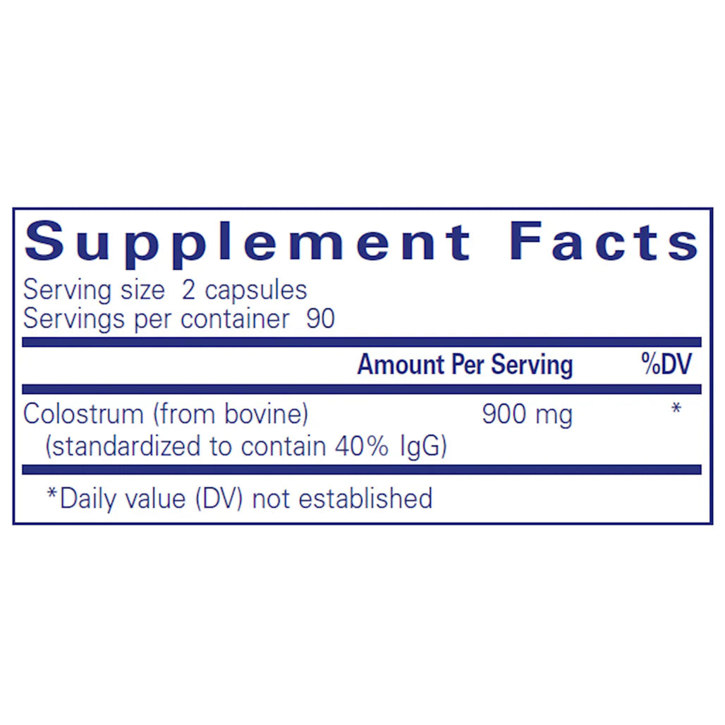 Pure Encapsulations Colostrum 40% IgG supplements ingredients