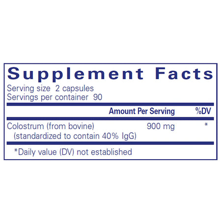 Pure Encapsulations Colostrum 40% IgG supplements ingredients