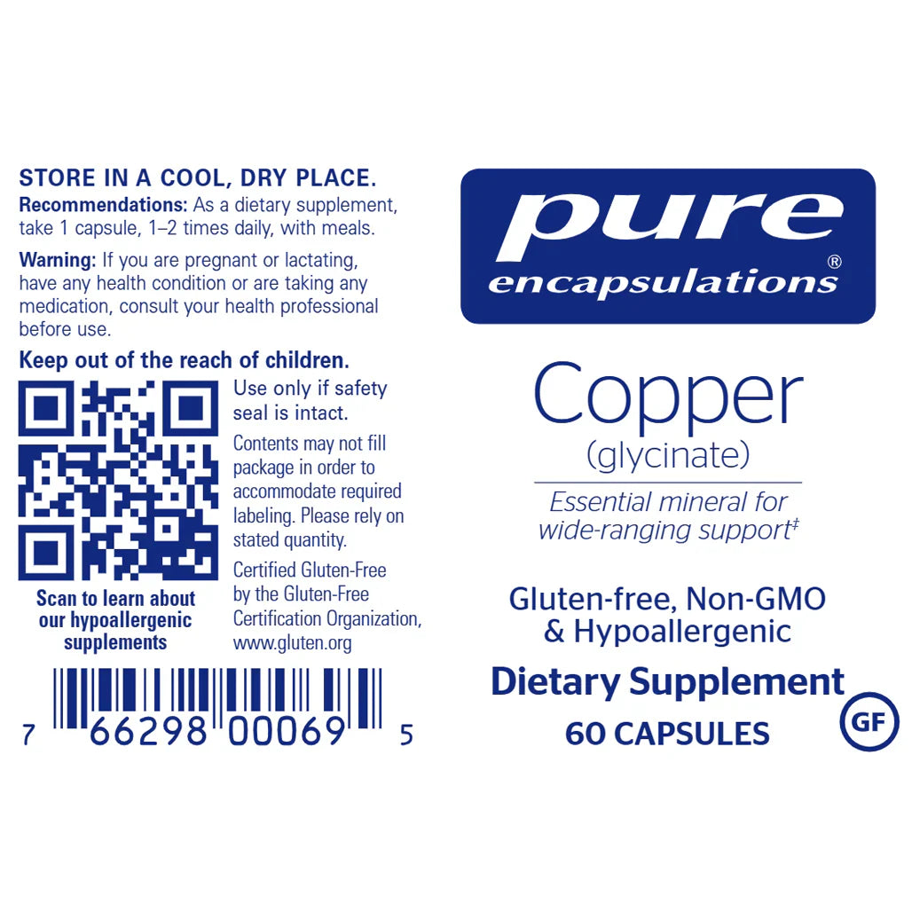Copper (Glycinate) 2 mg for better absorption