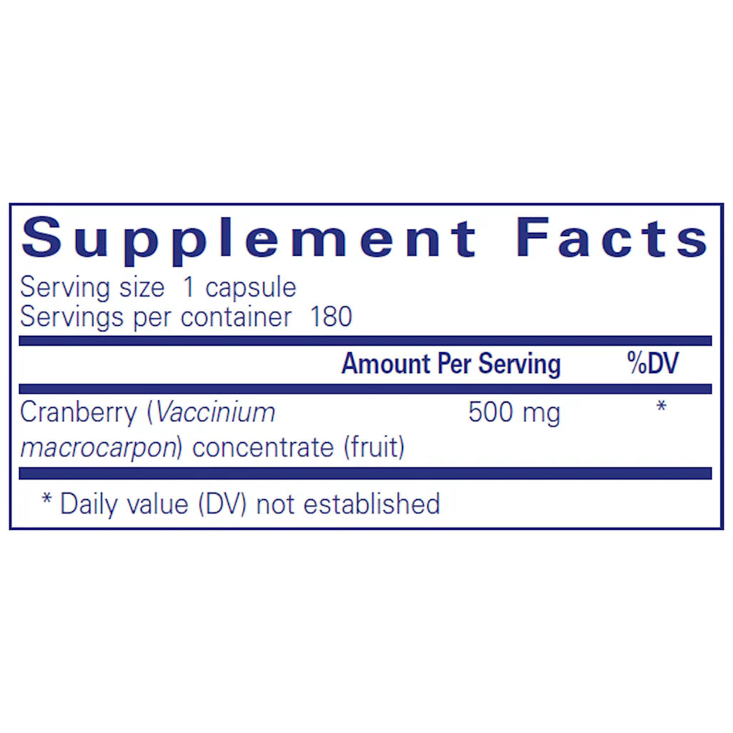 Pure Encapsulations Cranberry NS 500 mg supplements facts