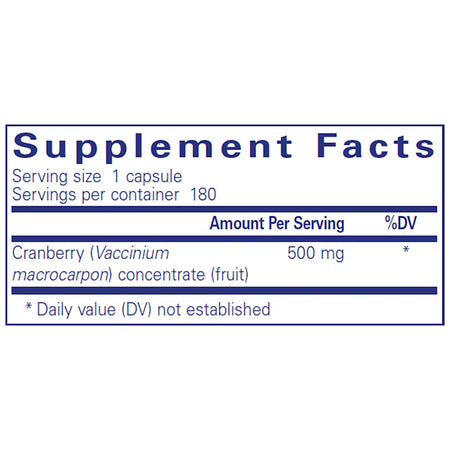 Pure Encapsulations Cranberry NS 500 mg supplements facts